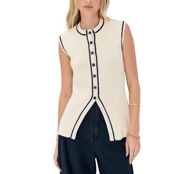 Kule 'The Olivia' Beige Cotton Vest Size M - Picture 1 of 4